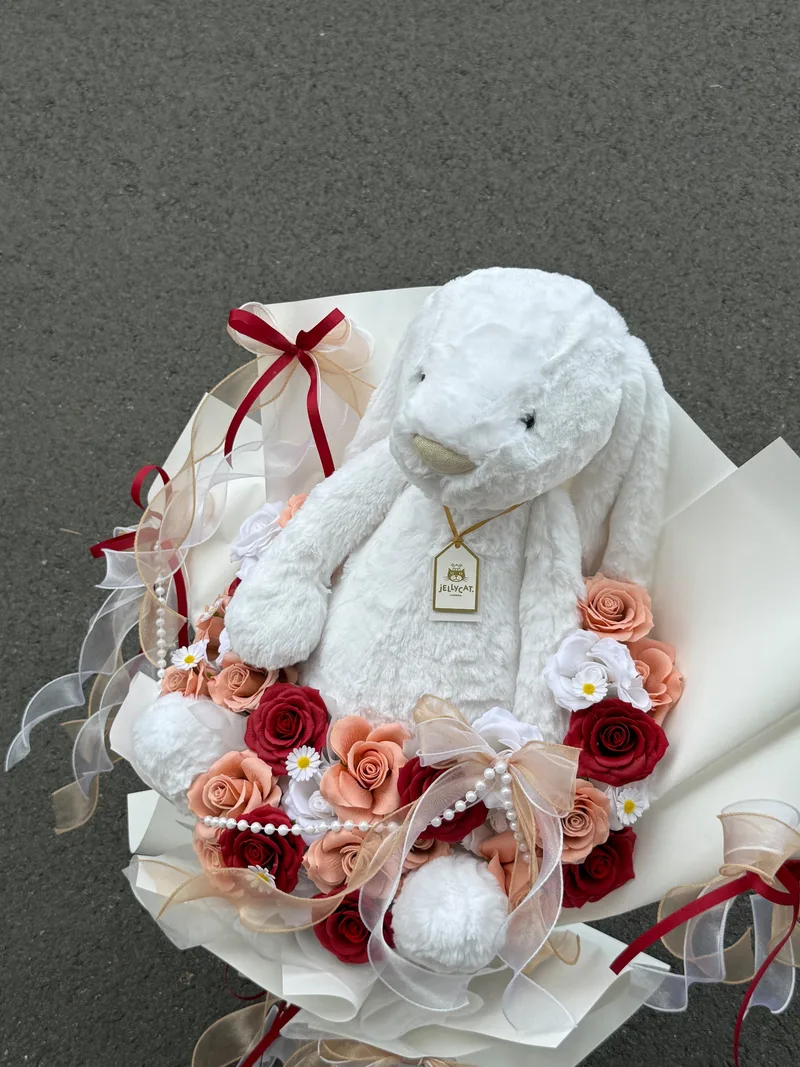 Jellycat金標大白兔香皂花束
