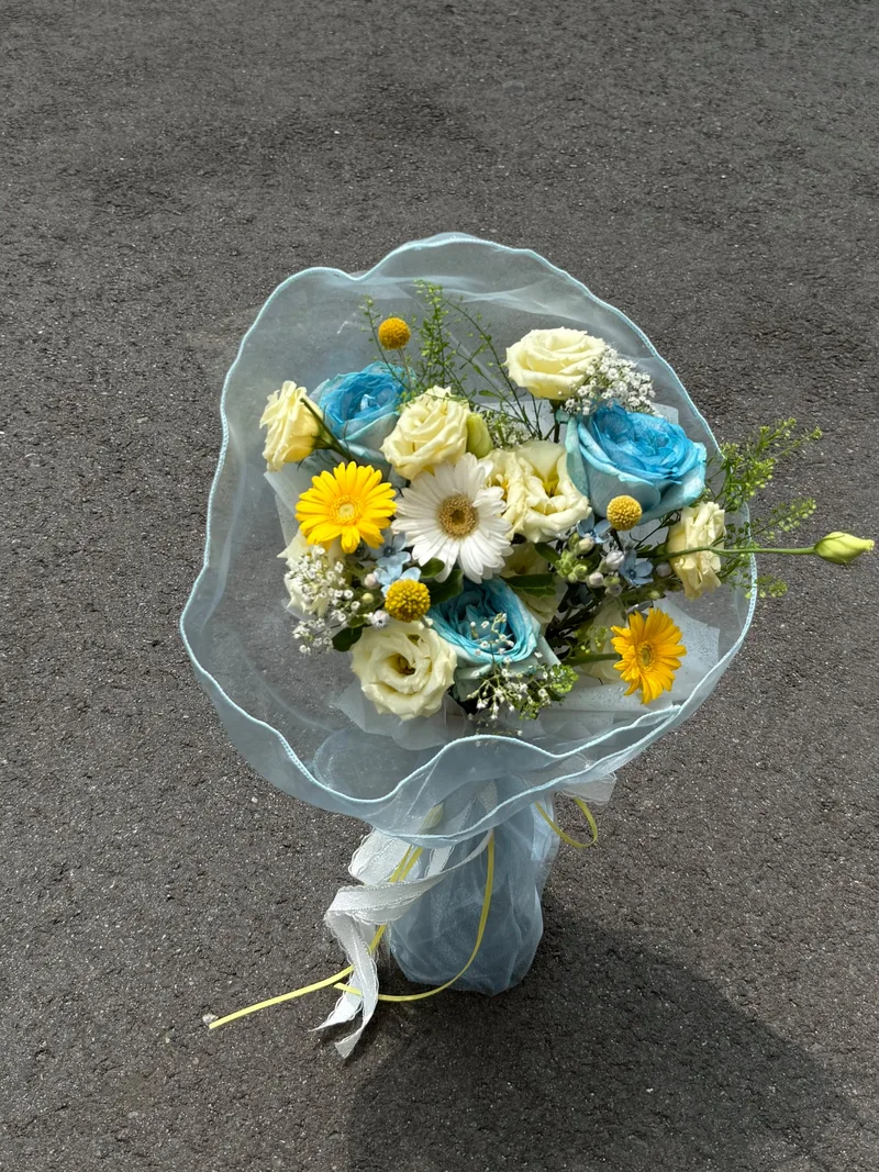 藍系繽紛花束