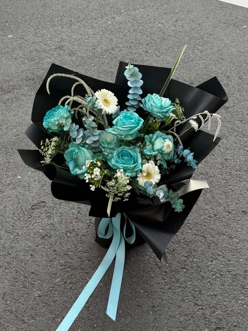 染色海綠花束